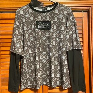 Women’s Game of Thrones Black Gray Long Sleeve Shirt Size XS